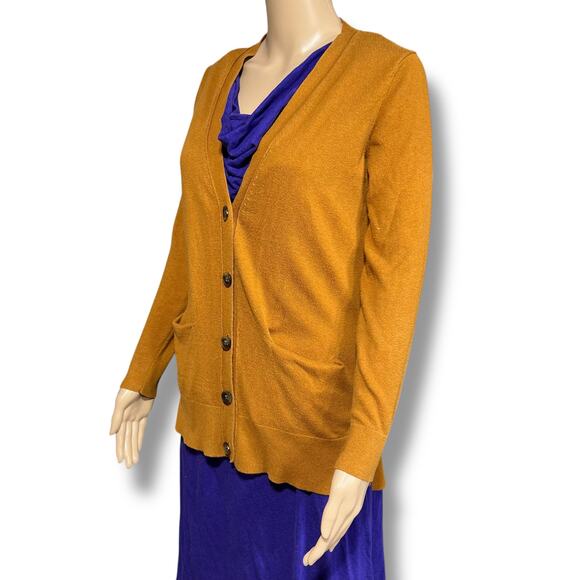 Old Navy Womens Tunic Cardigan Sweater Button Close V Neck Pumpkin Pie Color - Picture 6 of 8